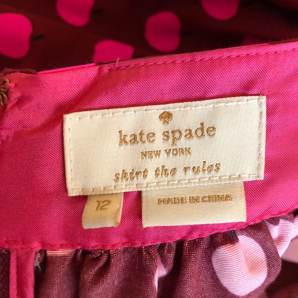 Kate spade Rare Coreen Apple printed cupcake skirt Size 12 Red & Pink - Picture 8 of 9